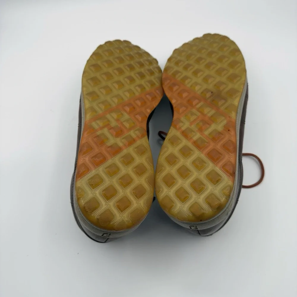 Footjoy Versalux Spikeless Golf Shoes Mens 9 Brown‎ Leather Lace Up 57253